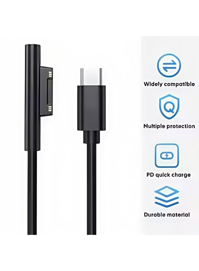 Chabeia PD 65W USB-C Fast Charger for Microsoft Surface Pro 3/4/5/6/7 - 15V 3A Tablet Power Adapter Cable with Type-C Charging - Image 4